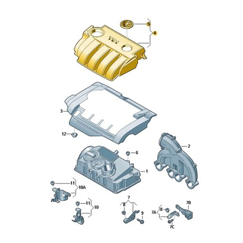 Motorafdekking voor TDI  motorcode 1.9 TDI BMT